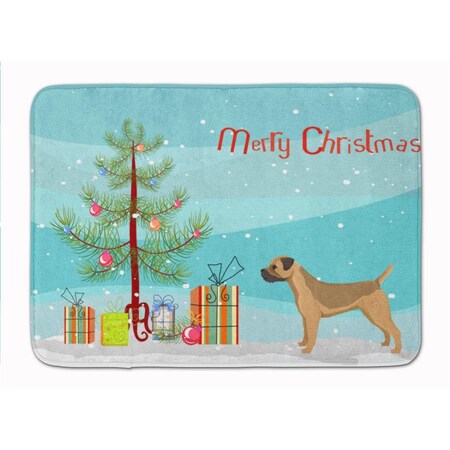 Carolines Treasures Border Terrier Christmas Tree Machine Washable Memory Foam Mat CK3523RUG